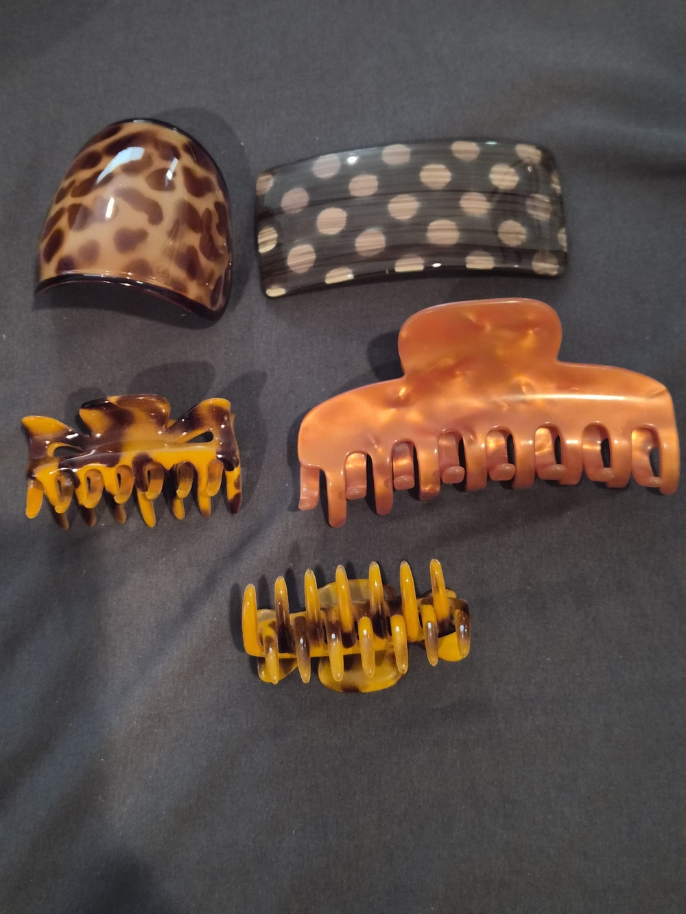 Lot of 5 Vintage French Hair Accessories | Camila Paris & Made in France Acetate